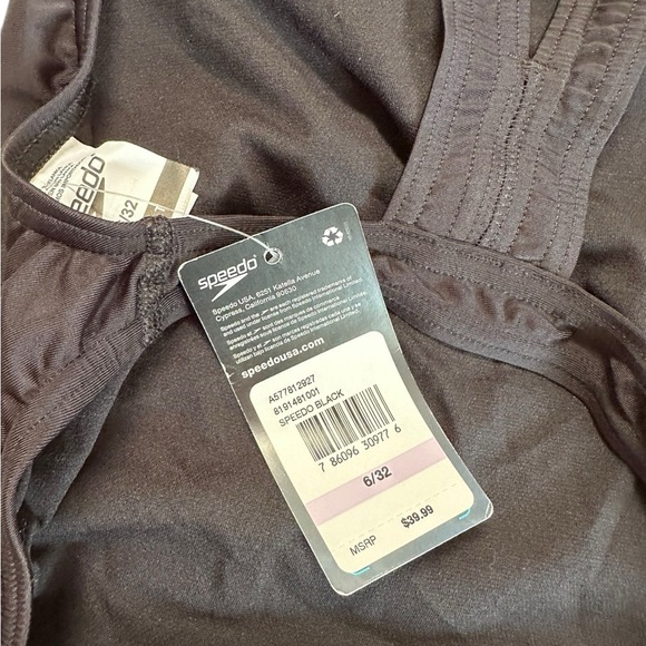 NEW Speedo Women's Swimsuit One Piece Solid Adult, Team Black, 6/32 - Picture 12 of 17